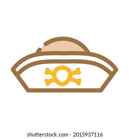 Hut Piratenfarbensymbol, Vektorgrafik. Hut Piratenzeichen. einzelne Symbolillustration