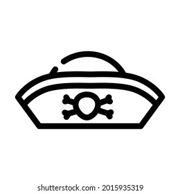hat pirate line icon vector. hat pirate sign. isolated contour symbol black illustration