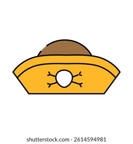 hat pirate line icon vector. hat pirate sign. isolated symbol illustration
