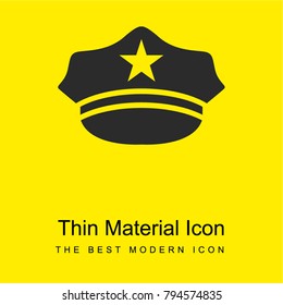 Hat of a policeman bright yellow material minimal icon or logo design