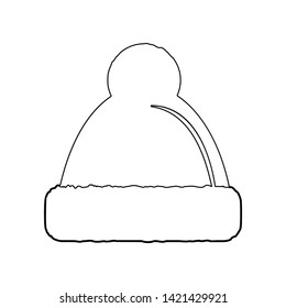 hat with pompom icon. Element of Winter for mobile concept and web apps icon. Outline, thin line icon for website design and development, app development