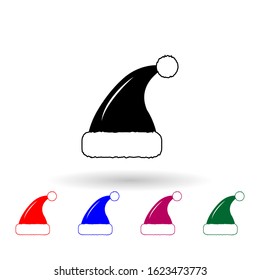 Hat with pompom multi color icon. Simple glyph, flat vector of winter icons for ui and ux, website or mobile application on white background