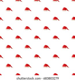 Hat with pompom of Santa Claus pattern