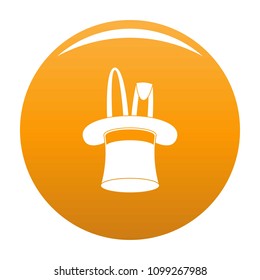 Hat with rabbit icon. Simple illustration of hat with rabbit vector icon for any design orange