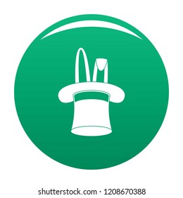 Hat with rabbit icon. Simple illustration of hat with rabbit vector icon for any design green