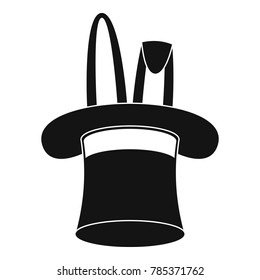 Hat with rabbit icon. Simple illustration of hat with rabbit vector icon for web.