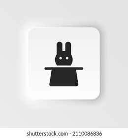 Hat, rabbit neumorphic style vector icon. Simple element illustration from UI concept. Hat, rabbit neumorphic style vector icon. Finance concept vector illustration.