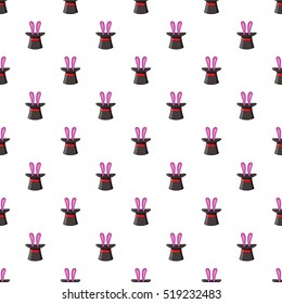 Hat with rabbit pattern. Cartoon illustration of hat with rabbit vector pattern for web