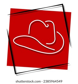 hat red banner in frame. Vector illustration.