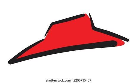 hat red brush logo icon symbol sign vector abstract template isolated