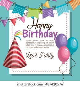 hat red happy birthday party graphic