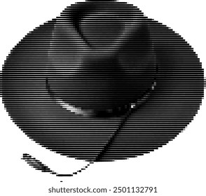 Hat represented through a delicate dance of light and dark stripes.