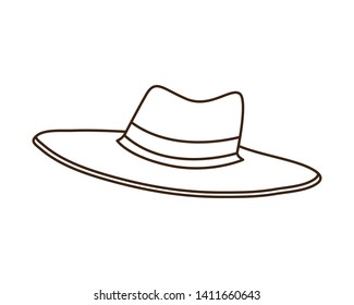 hat with ribbon on white background