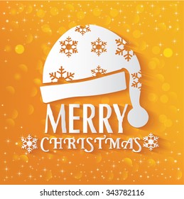 Hat of santa claus  concept on yellow background,vector