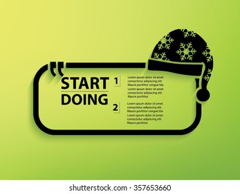 Hat, santa claus Design and text box,vector