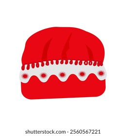 Hat, Santa Claus headdress, holiday decoration, handicraft, color drawing, transparent background.