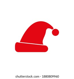 Hat Santa Claus, Isolated On White Background, Vector Illustration