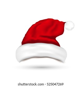 Hat Santa Claus Isolated On White Background