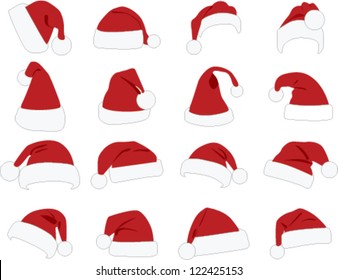 Hat of santa claus on white bottom