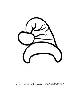 Hat santa line art creative design