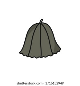 hat for the sauna doodle icon, vector illustration 