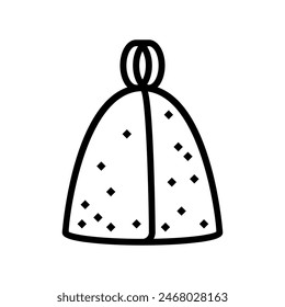 hat sauna line icon vector. hat sauna sign. isolated contour symbol black illustration