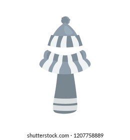 Hat and scarf color vector icon. Flat design