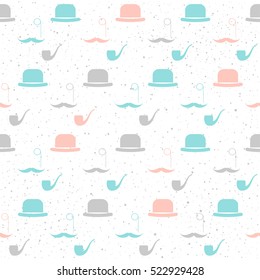 Hat seamless pattern background. Men's style cover for card, invitation, banner, book, placard, album, sketch book, textile fabric, garment etc.