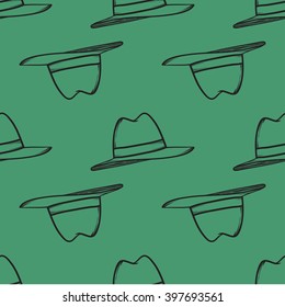 Hat seamless pattern vector hand drawn illustration
