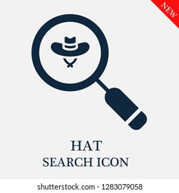 Hat search icon. Editable Hat search icon for web or mobile.