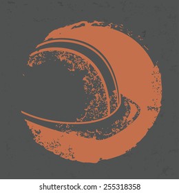 Hat security design on grunge background, grunge vector