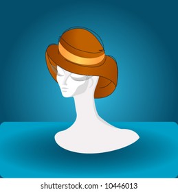 Hat series. #4 Brown Hat with Ribbon