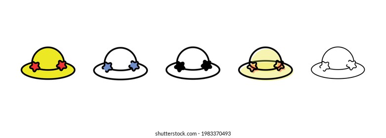 hat set vector type icon