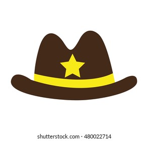 hat sheriff law icon vector illustration design