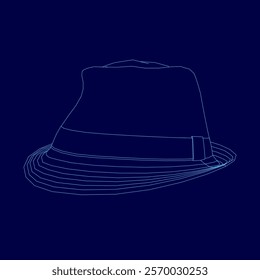 Hat is shown in a blue background. The hat is shown in a blue image