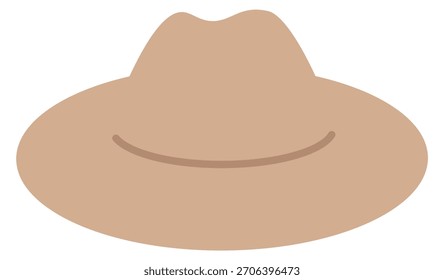 A hat is shown in a tan color