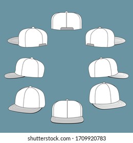 hat side template design drawing 