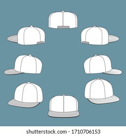 hat side template mockup design