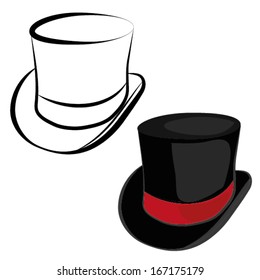 HAT SILHOUETTE AND OUTLINE VECTOR