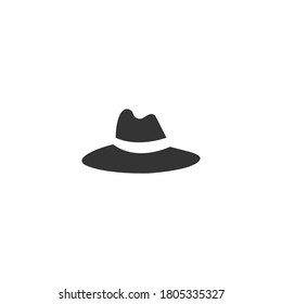Hat silhouette vector icon on a white background