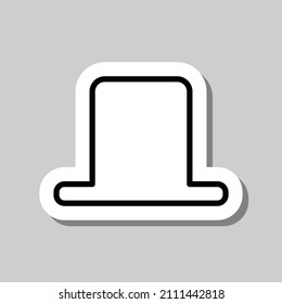 Hat simple icon. Flat desing. Sticker with shadow on gray background.ai