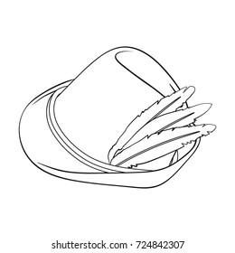 Hat single icon in outline style.Hat, vector symbol stock illustration web.