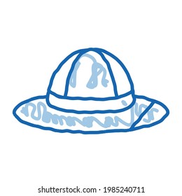 Hat sketch icon vector. Hand drawn blue doodle line art Hat sign. isolated symbol illustration