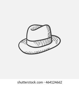 Hat sketch icon for web, mobile and infographics. Hand drawn vector isolated icon.