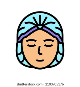 hat solarium, disposable protective cap color icon vector. hat solarium, disposable protective cap sign. isolated symbol illustration
