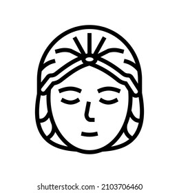 hat solarium, disposable protective cap line icon vector. hat solarium, disposable protective cap sign. isolated contour symbol black illustration