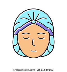 hat solarium, disposable protective cap color icon vector. hat solarium, disposable protective cap sign. isolated symbol illustration