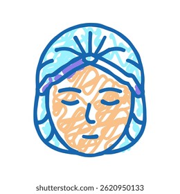 hat solarium, disposable protective cap doodle icon sketch vector. hat solarium, disposable protective cap sign. isolated symbol illustration