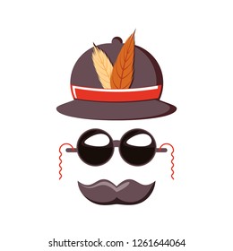 hat soldier carnival accessory with sunglasses