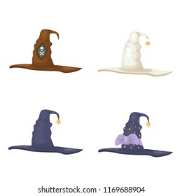 hat sorceress set, vector illustration